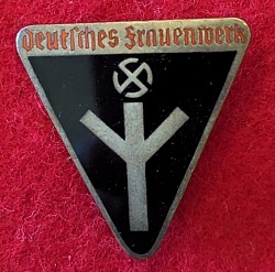 Original Nazi Deutsches Frauenwerk Enameled Badge...$25 SOLD