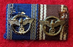 Original Nazi Police Two-Ribbon Bar with Devices...SOLD