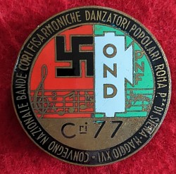 Original Italian Enameled Badge for Hitler's Visit to Italy in 1938...$125 SOLD