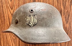 Nazi M40 Army Combat Helmet by Quist with Liner and Chin Strap...$595 SOLD