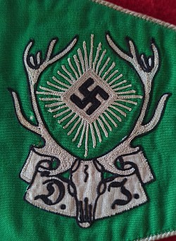 Original Nazi “Deutsche Jägerschaft” Hunting Association Vehicle Pennant