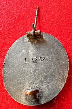 Original Nazi Silver Wound Badge Marked “L22”