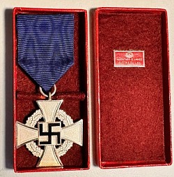 Original Nazi 25-Year Faithful Service Cross by Wächtler & Lange with Case